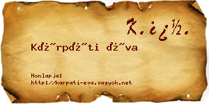 Kárpáti Éva névjegykártya