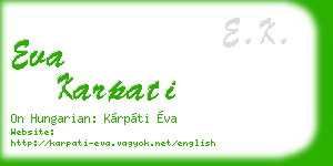 eva karpati business card